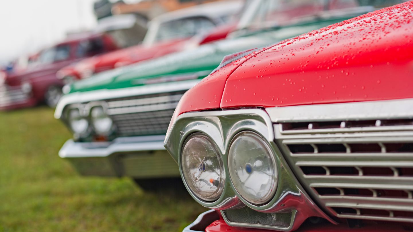 Close-up of Red Classic Car